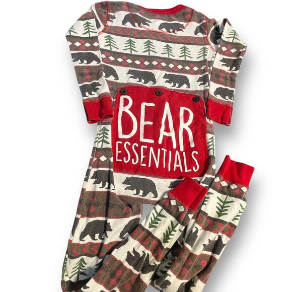 Lazy One Pajama Bear Essentials Kids Sz 6 Long Johns 1 Pc PJ Flapjack Pyjama - Picture 5 of 12